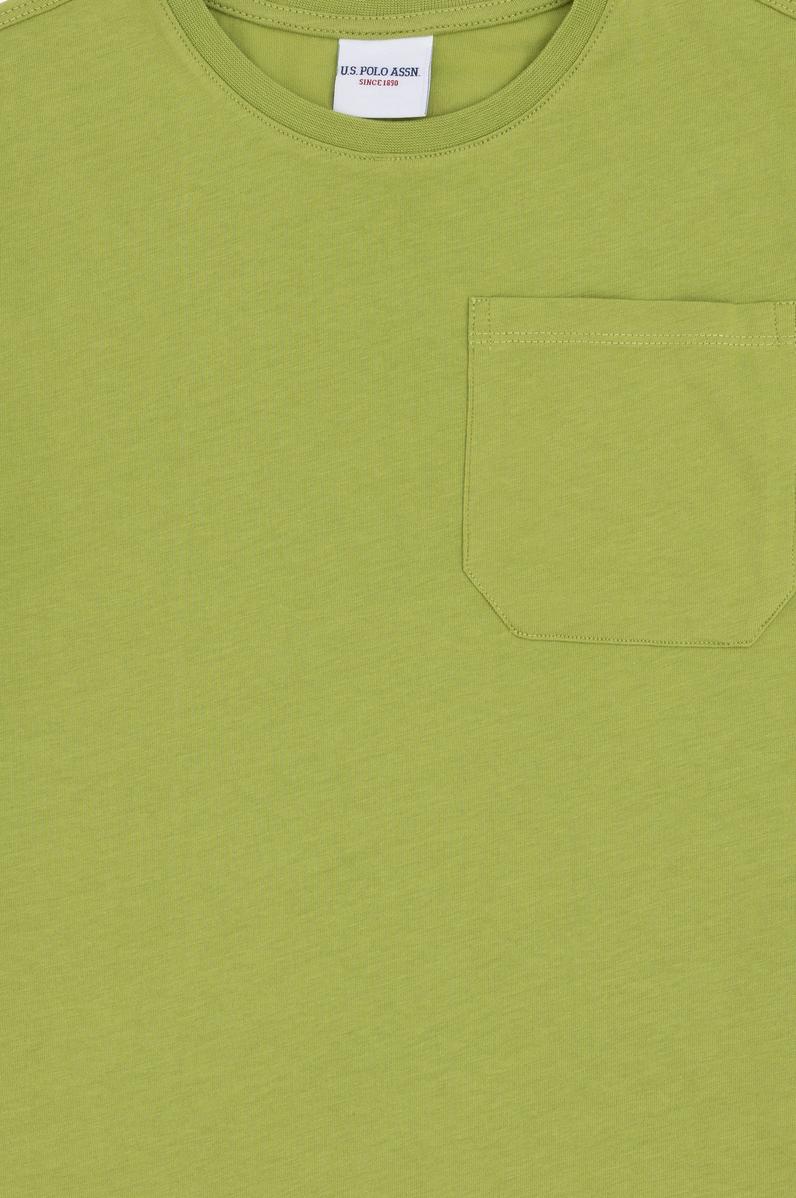 Erkek Çocuk Fıstık Yeşili Bisiklet Yaka Tişört