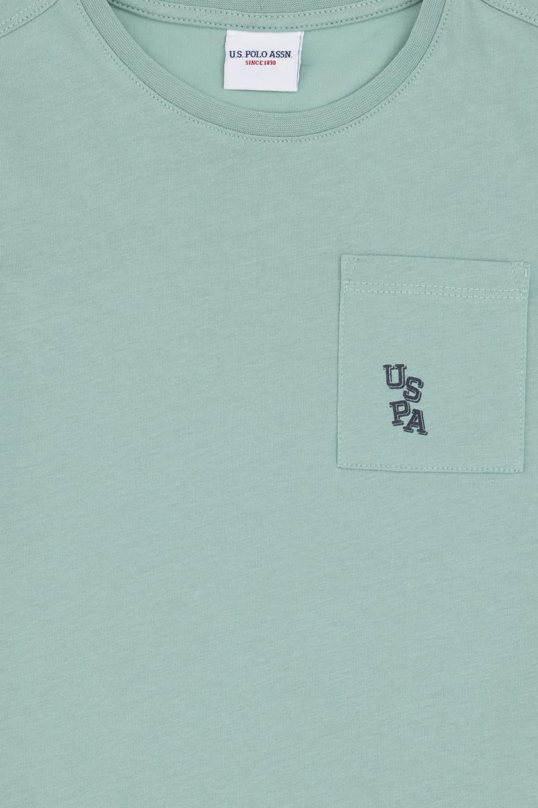 Erkek Çocuk Su Yeşili Bisiklet Yaka Tişört - 50298096076