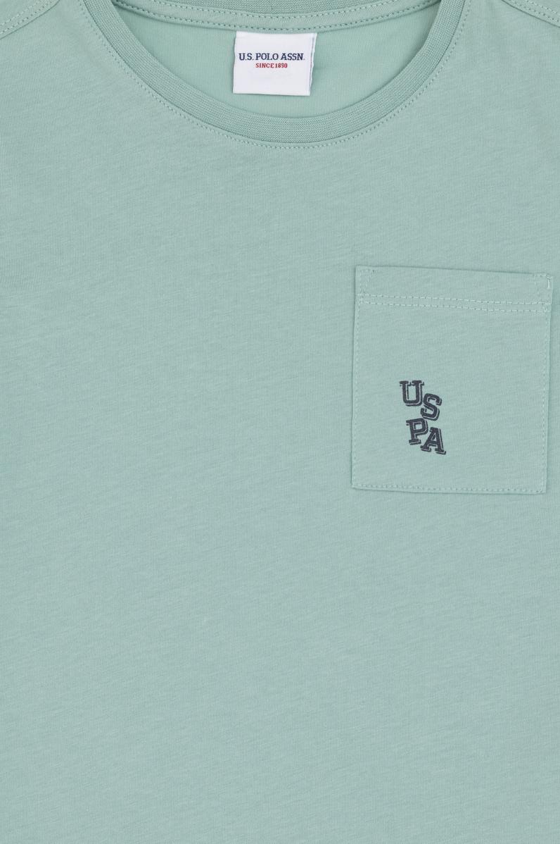 Erkek Çocuk Su Yeşili Bisiklet Yaka Tişört