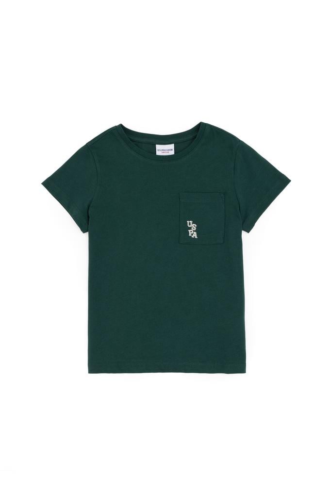 Erkek Çocuk Koyu Yeşil Bisiklet Yaka Tişört