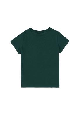 Erkek Çocuk Koyu Yeşil Bisiklet Yaka Tişört - 50298096044