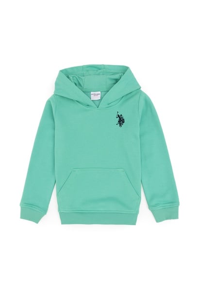 Erkek Çocuk Mint Basic Kapüşonlu Sweatshirt