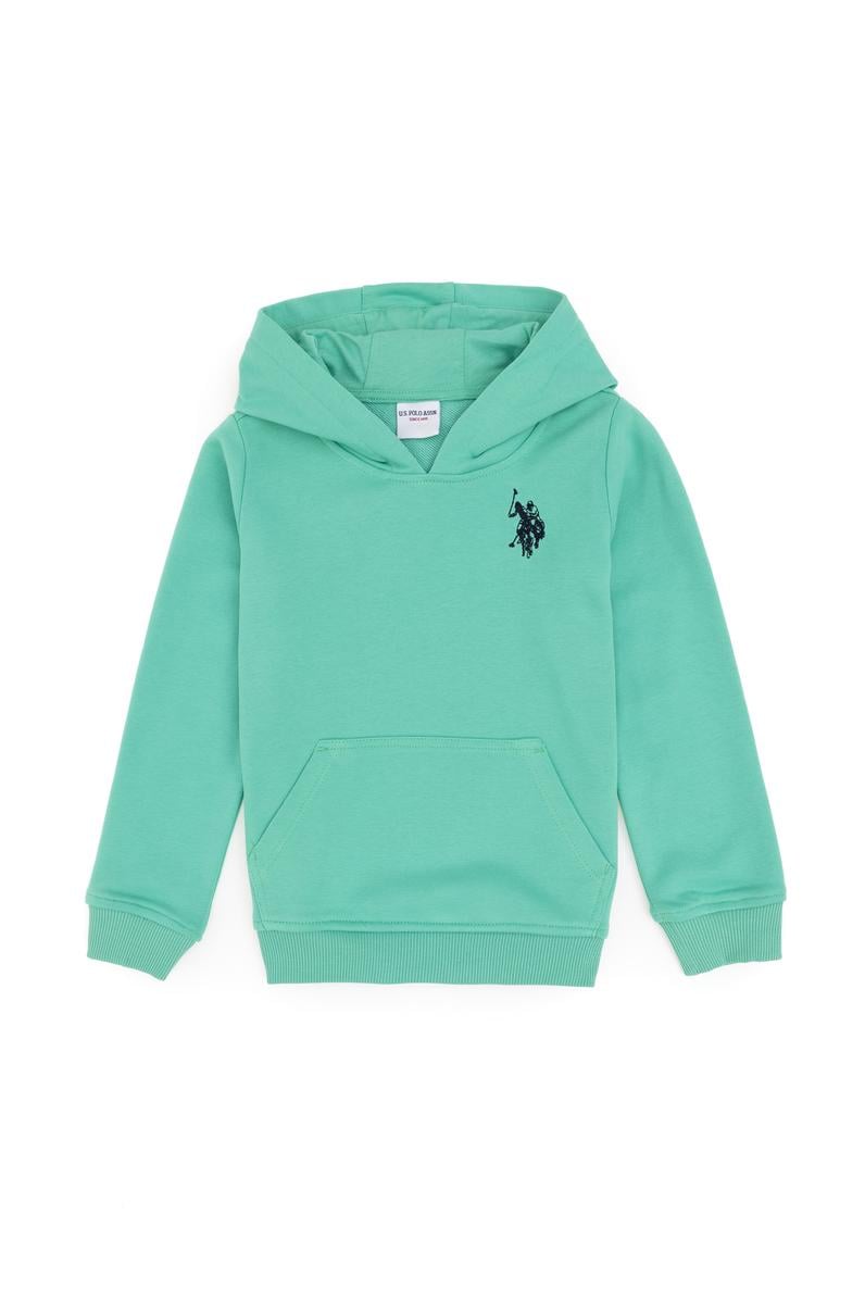 Erkek Çocuk Mint Basic Kapüşonlu Sweatshirt