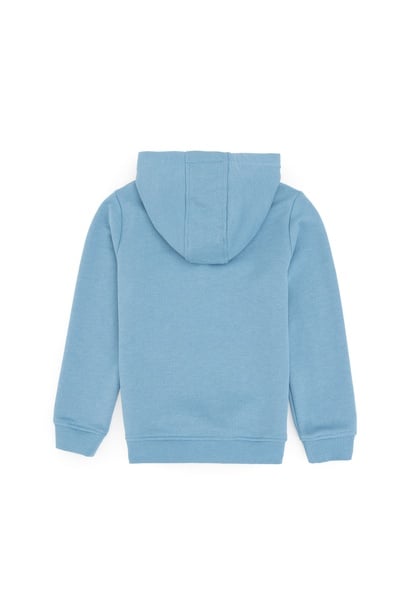 Erkek Çocuk Mavi Basic Kapüşonlu Sweatshirt