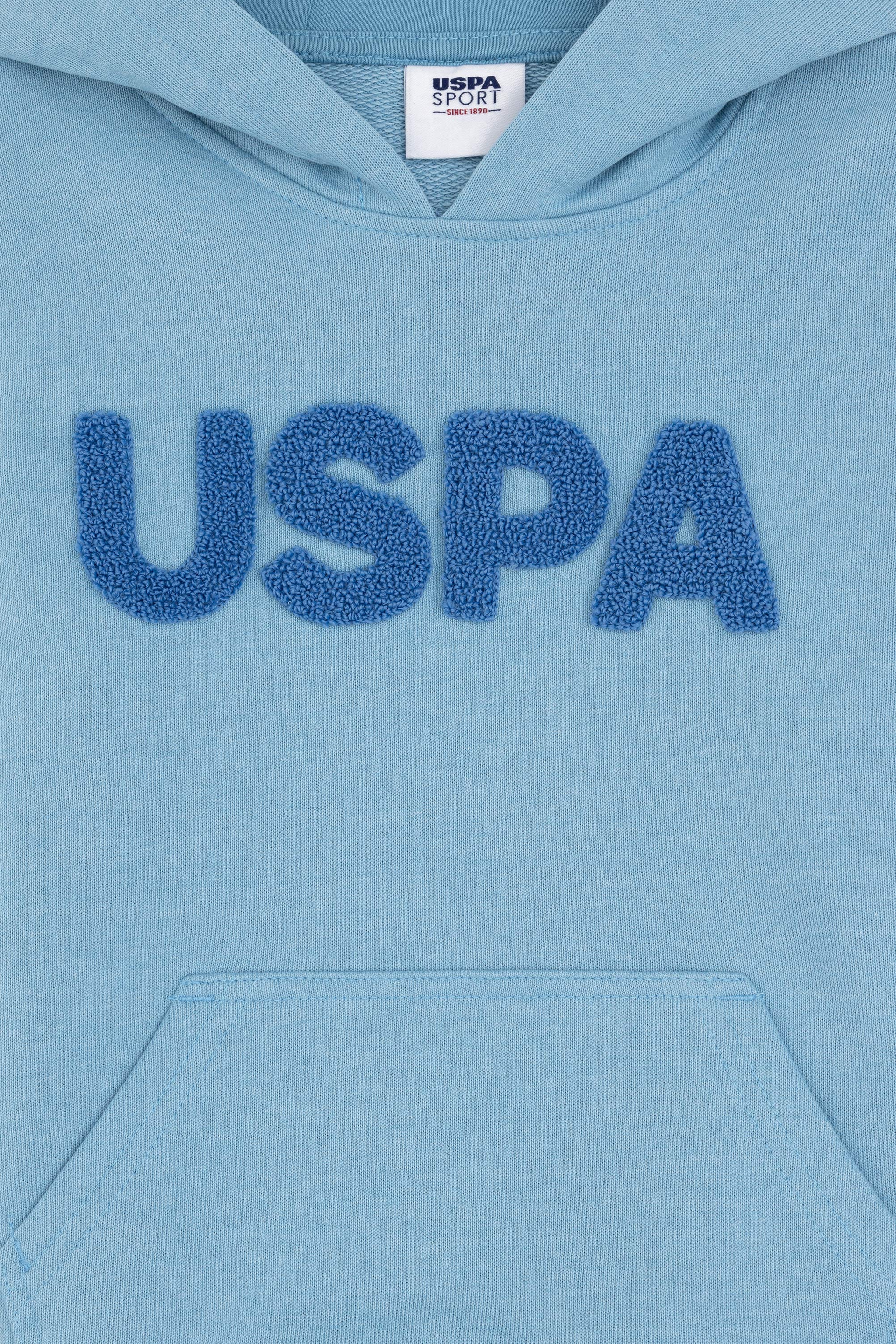 Erkek Çocuk Mavi Basic Kapüşonlu Sweatshirt - Image 3