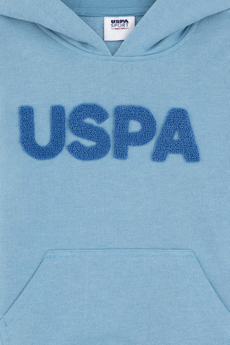 Erkek Çocuk Mavi Basic Kapüşonlu Sweatshirt - 50289142109