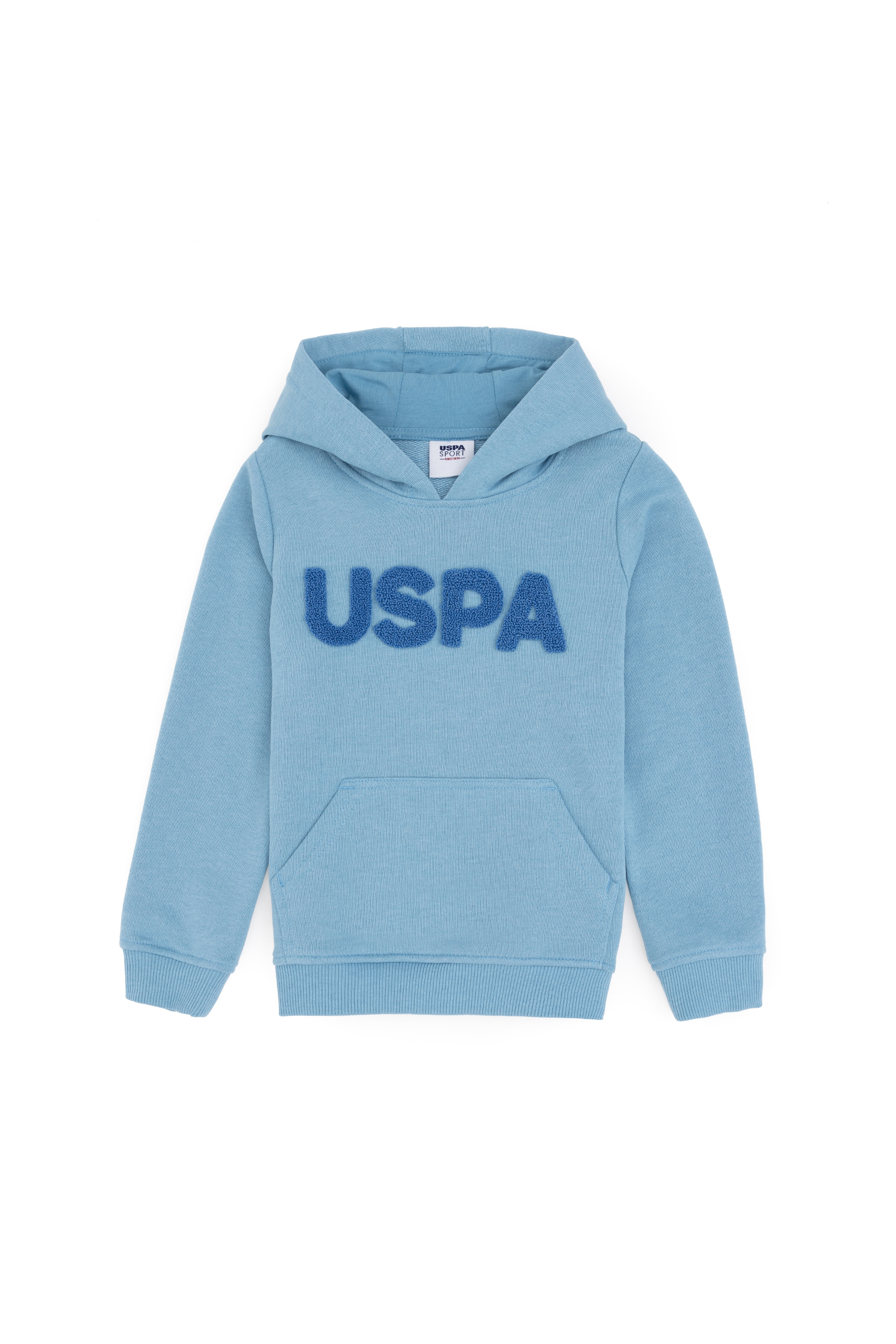 Erkek Çocuk Mavi Basic Kapüşonlu Sweatshirt - Image 1