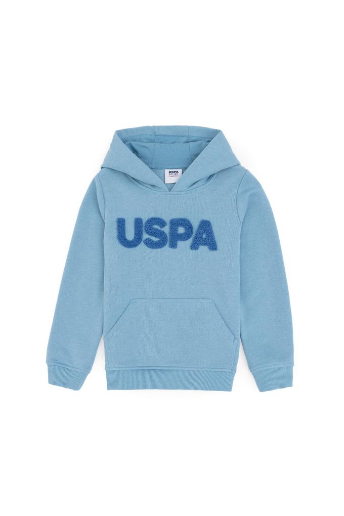 Erkek Çocuk Mavi Basic Kapüşonlu Sweatshirt