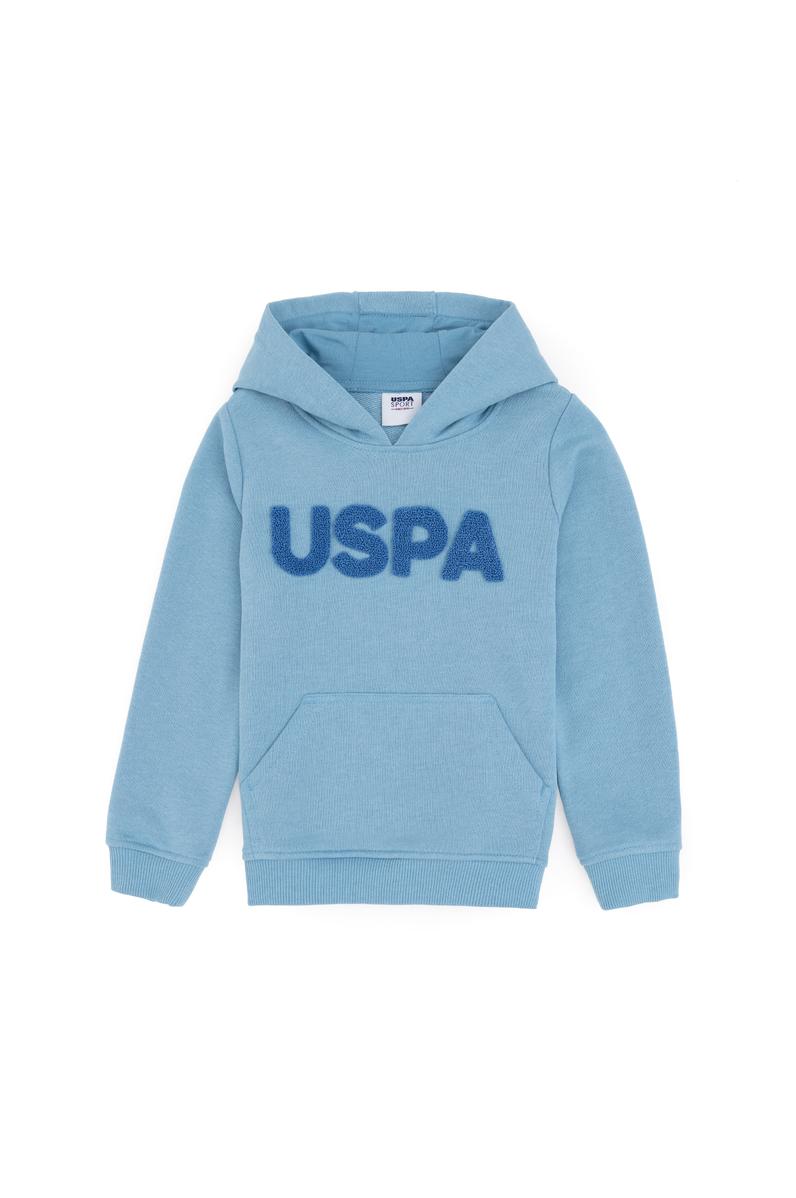 Erkek Çocuk Mavi Basic Kapüşonlu Sweatshirt