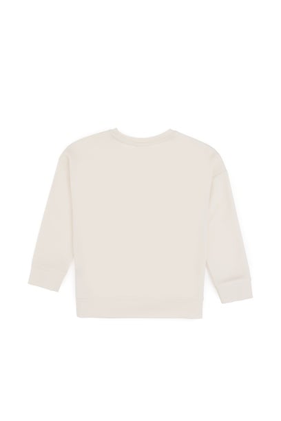 Kız Çocuk Krem Bisiklet Yaka Sweatshirt