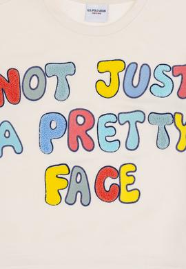 Kız Çocuk Krem Bisiklet Yaka Sweatshirt - 50290675002