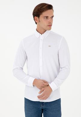 Erkek Beyaz Uzun Kollu Gömlek