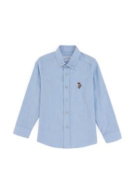 Erkek Çocuk Açık Mavi Uzun Kollu Basic Gömlek - 50295671003