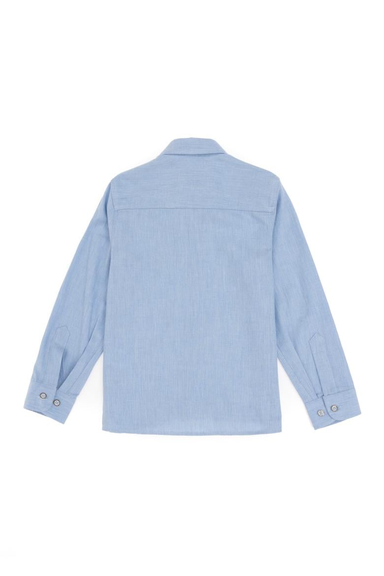 Erkek Çocuk Açık Mavi Uzun Kollu Basic Gömlek - 50295671003