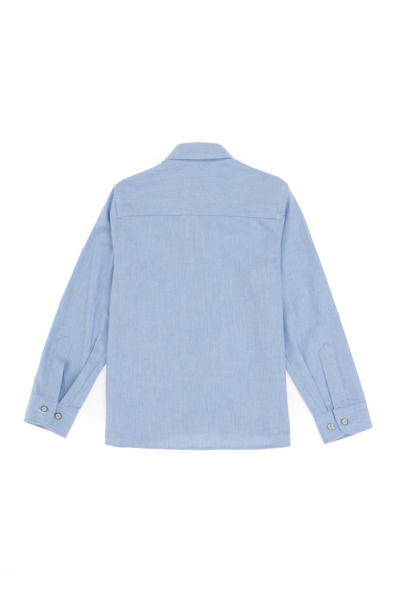Erkek Çocuk Açık Mavi Uzun Kollu Basic Gömlek