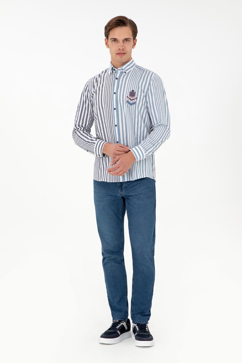 Erkek Lacivert Uzun Kollu Gömlek - 50297535008