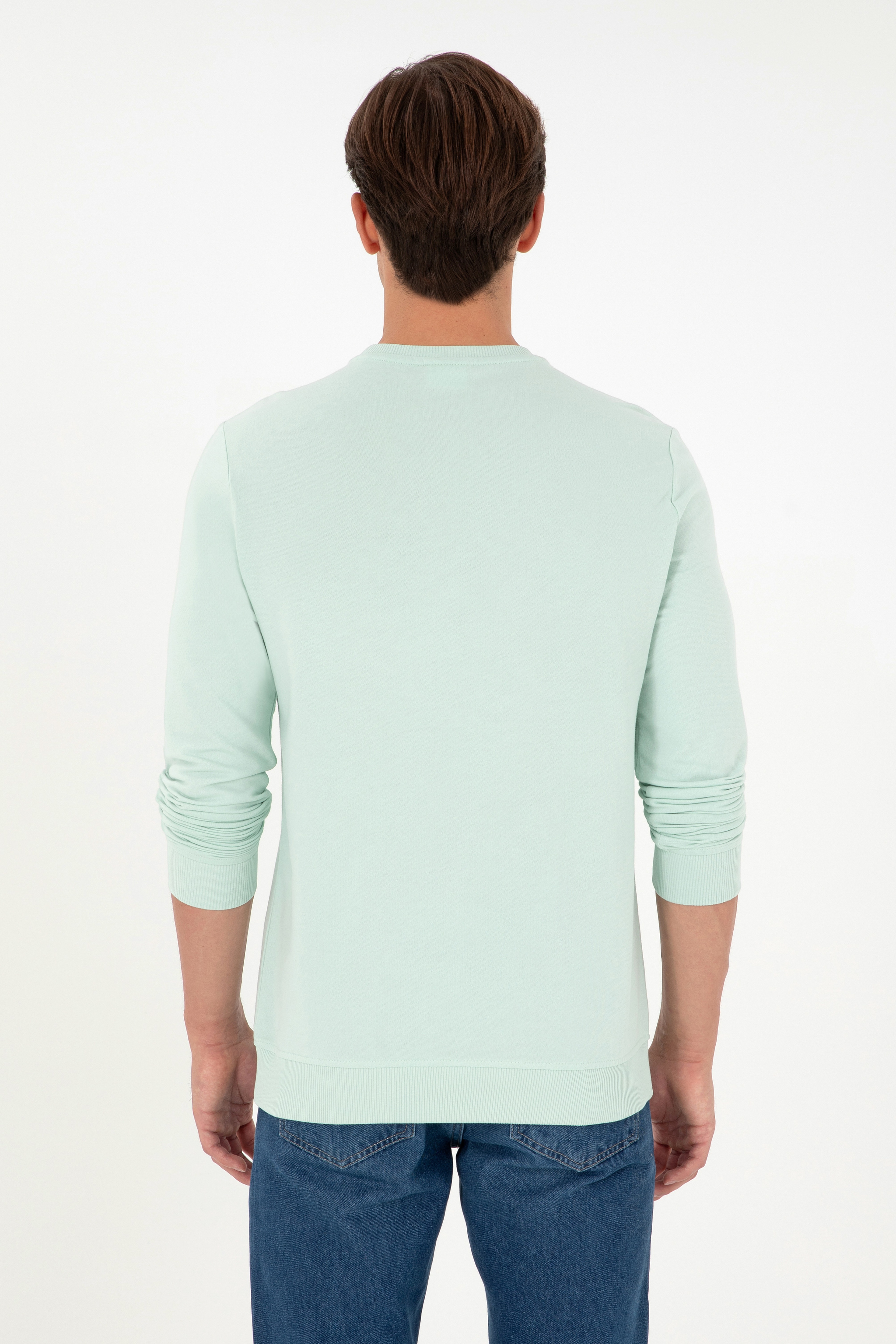 Erkek Su Yeşili Sweatshirt - Image 5