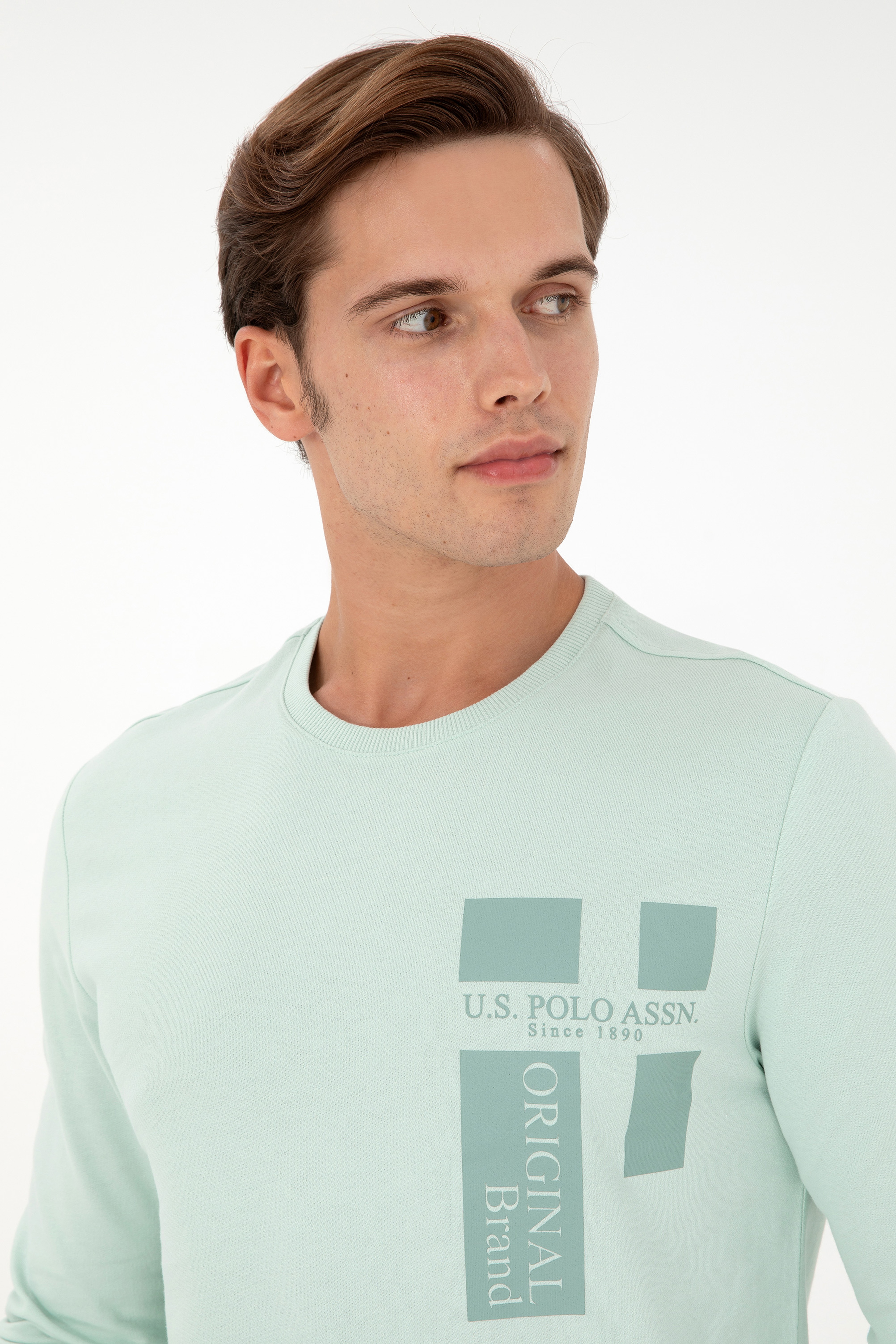 Erkek Su Yeşili Sweatshirt
