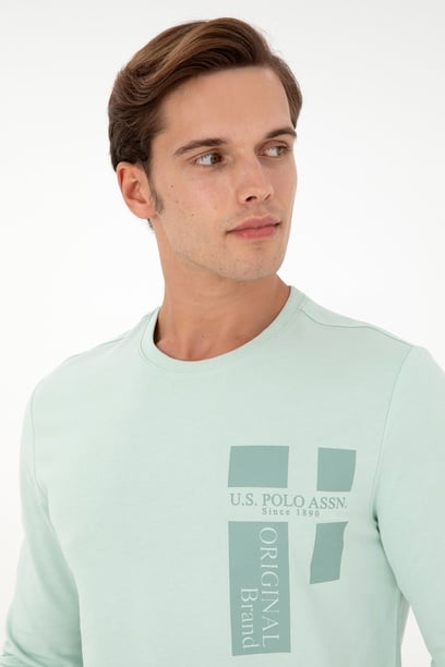 Erkek Su Yeşili Sweatshirt