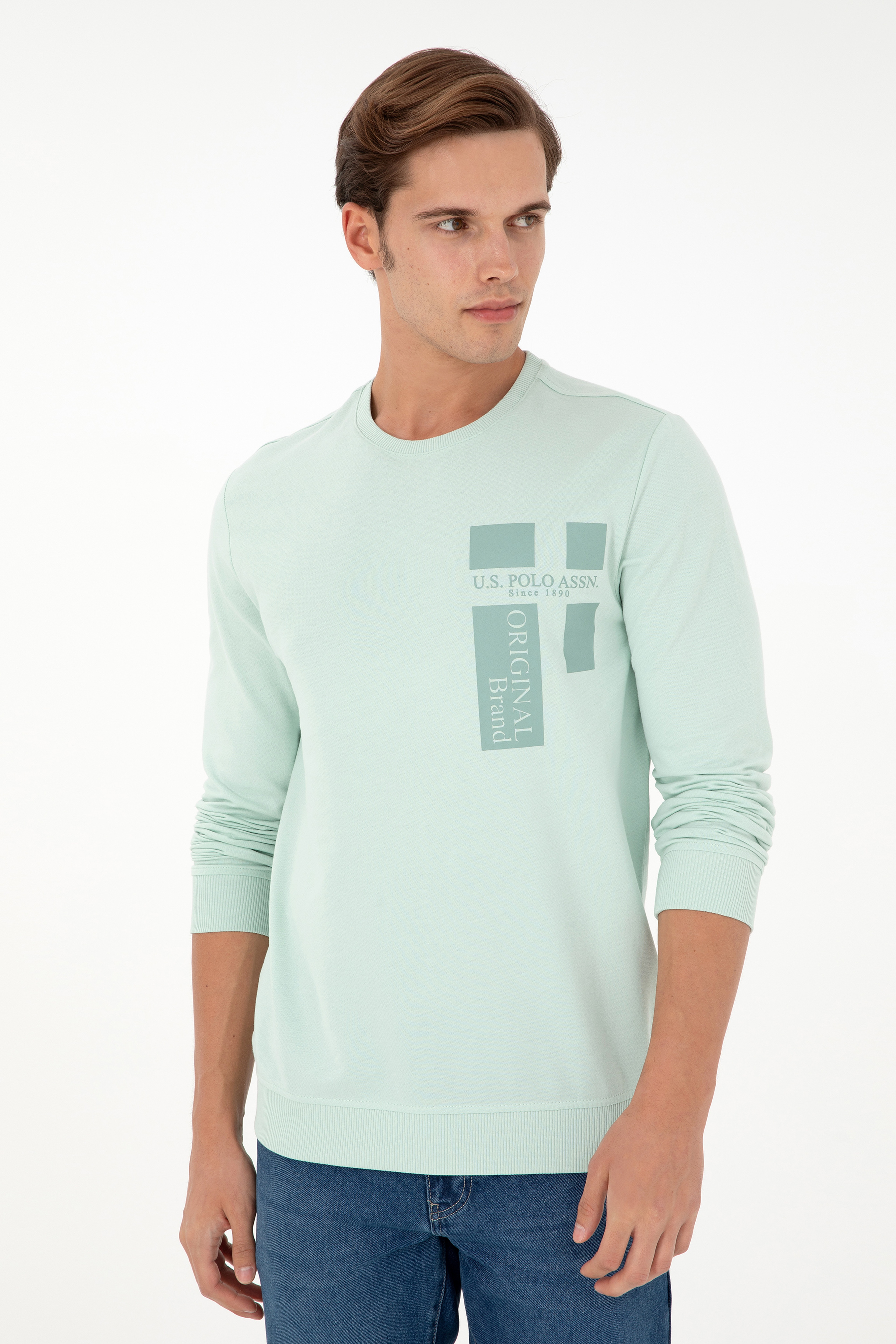 Erkek Su Yeşili Sweatshirt - Image 3