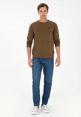Erkek Haki Basic Sweatshirt - 50295159037