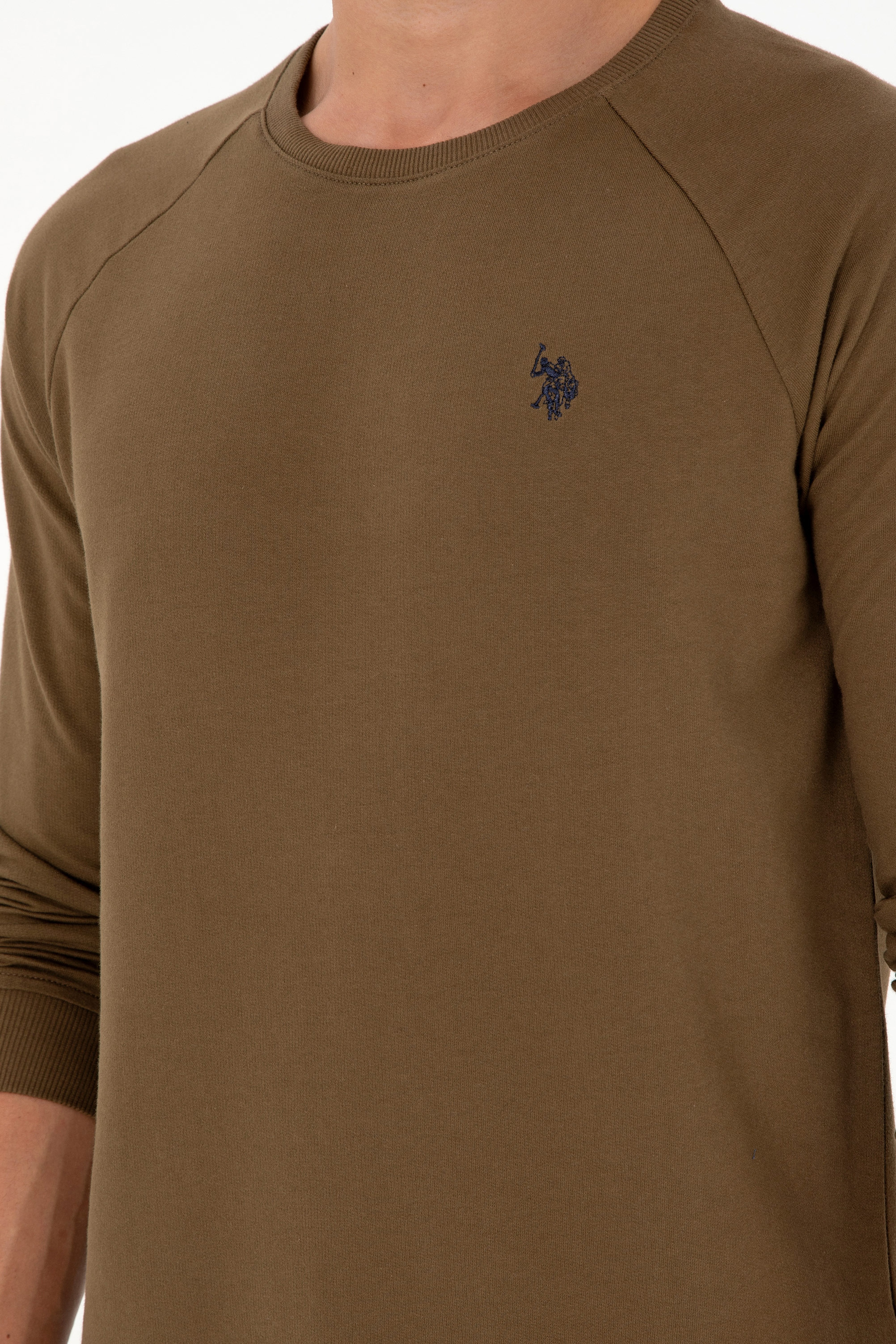 Erkek Haki Basic Sweatshirt