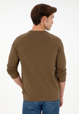 Erkek Haki Basic Sweatshirt - 50295159037
