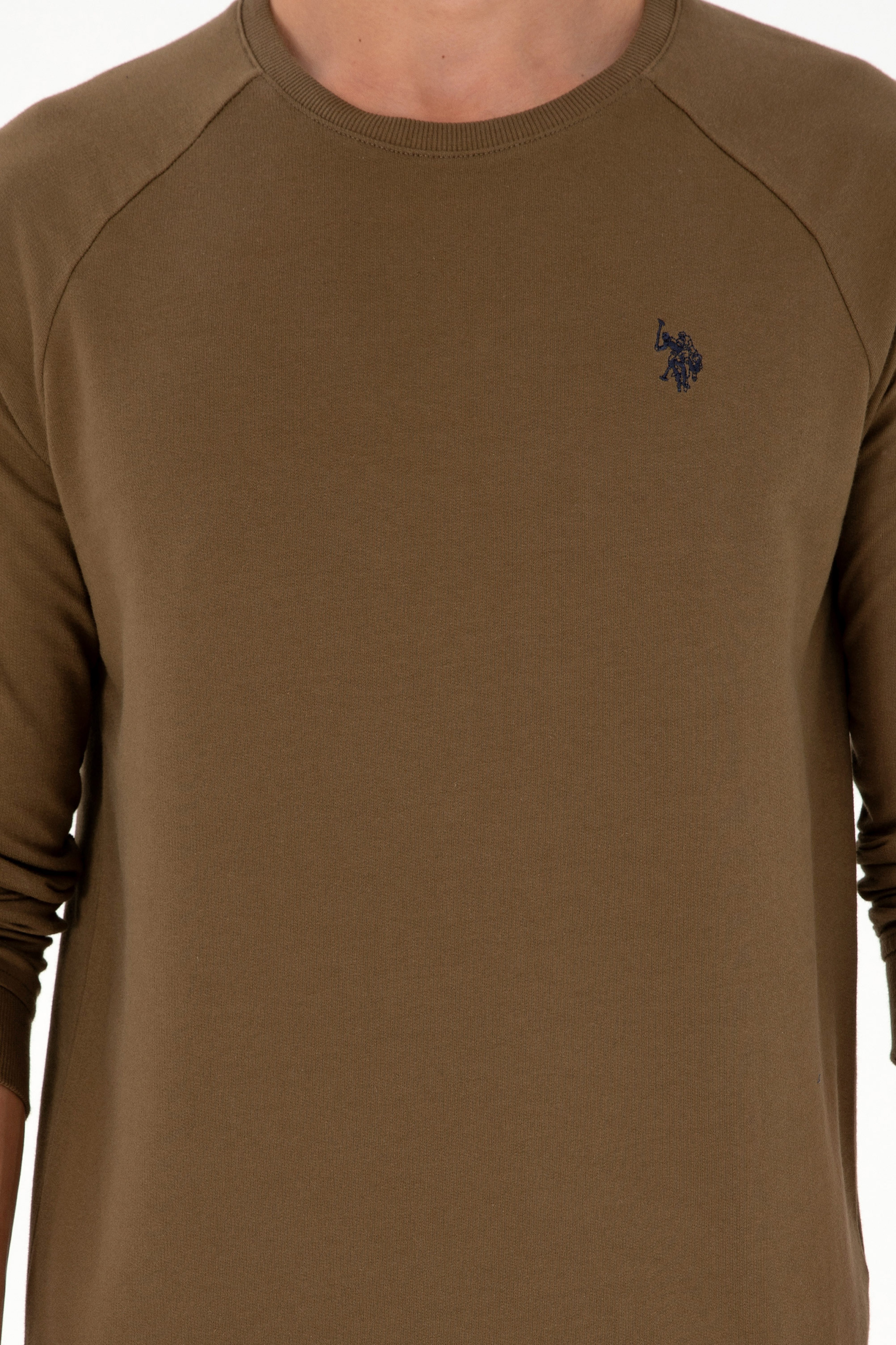 Erkek Haki Basic Sweatshirt - Image 6