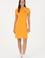Kadın Turuncu Polo Yaka Mini Boy Örme Elbise