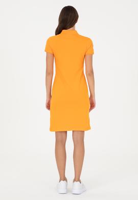 Kadın Turuncu Polo Yaka Mini Boy Örme Elbise - 50280064022