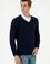 Erkek Slim Fit V Yaka Lacivert Kazak