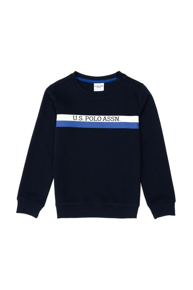 Erkek Çocuk Lacivert Bisiklet Yaka Sweatshirt