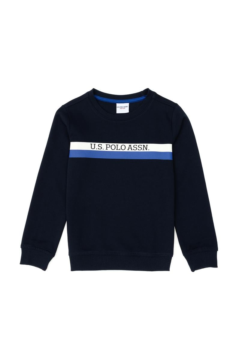 Erkek Çocuk Lacivert Bisiklet Yaka Sweatshirt