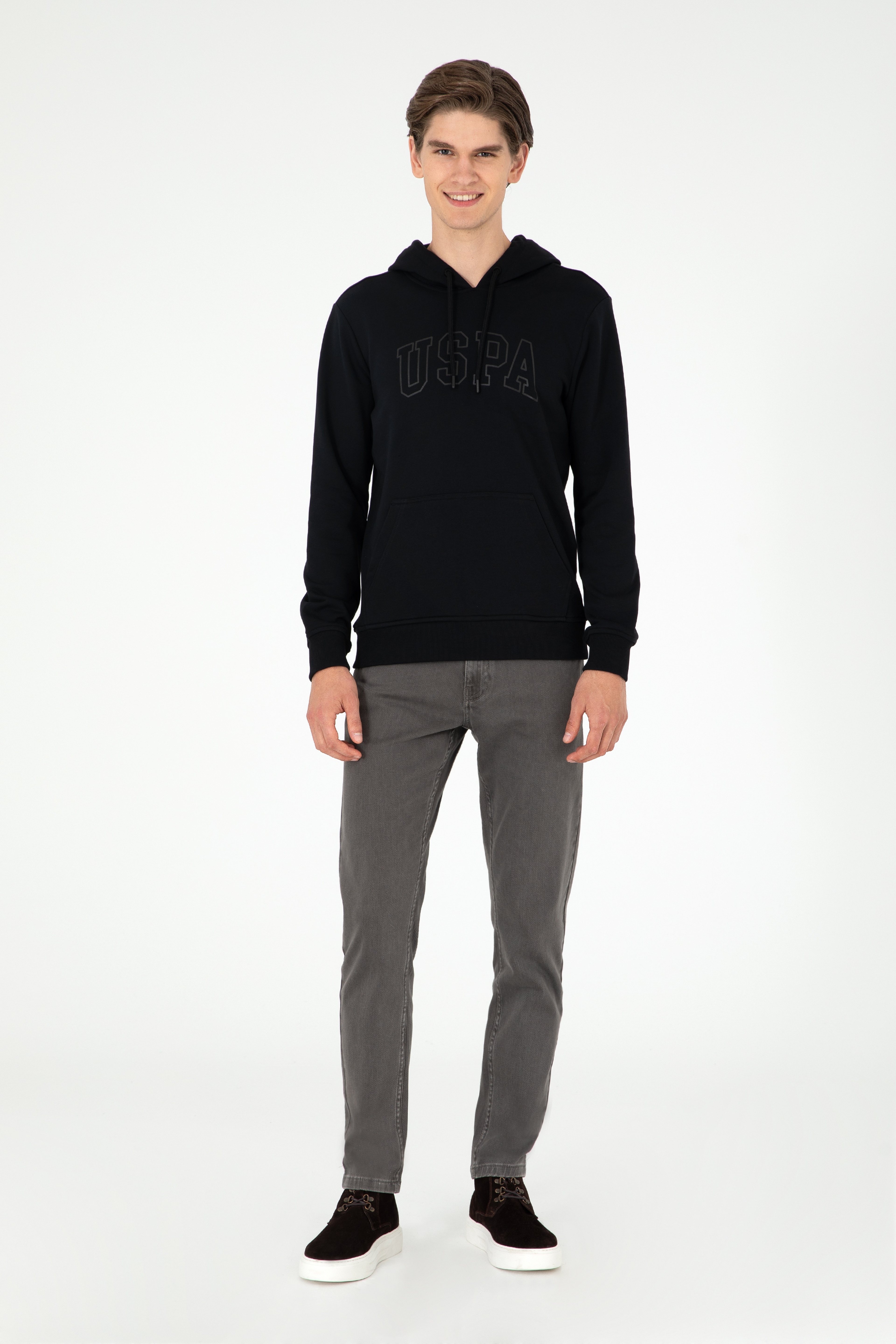Erkek Siyah Basic Sweatshirt