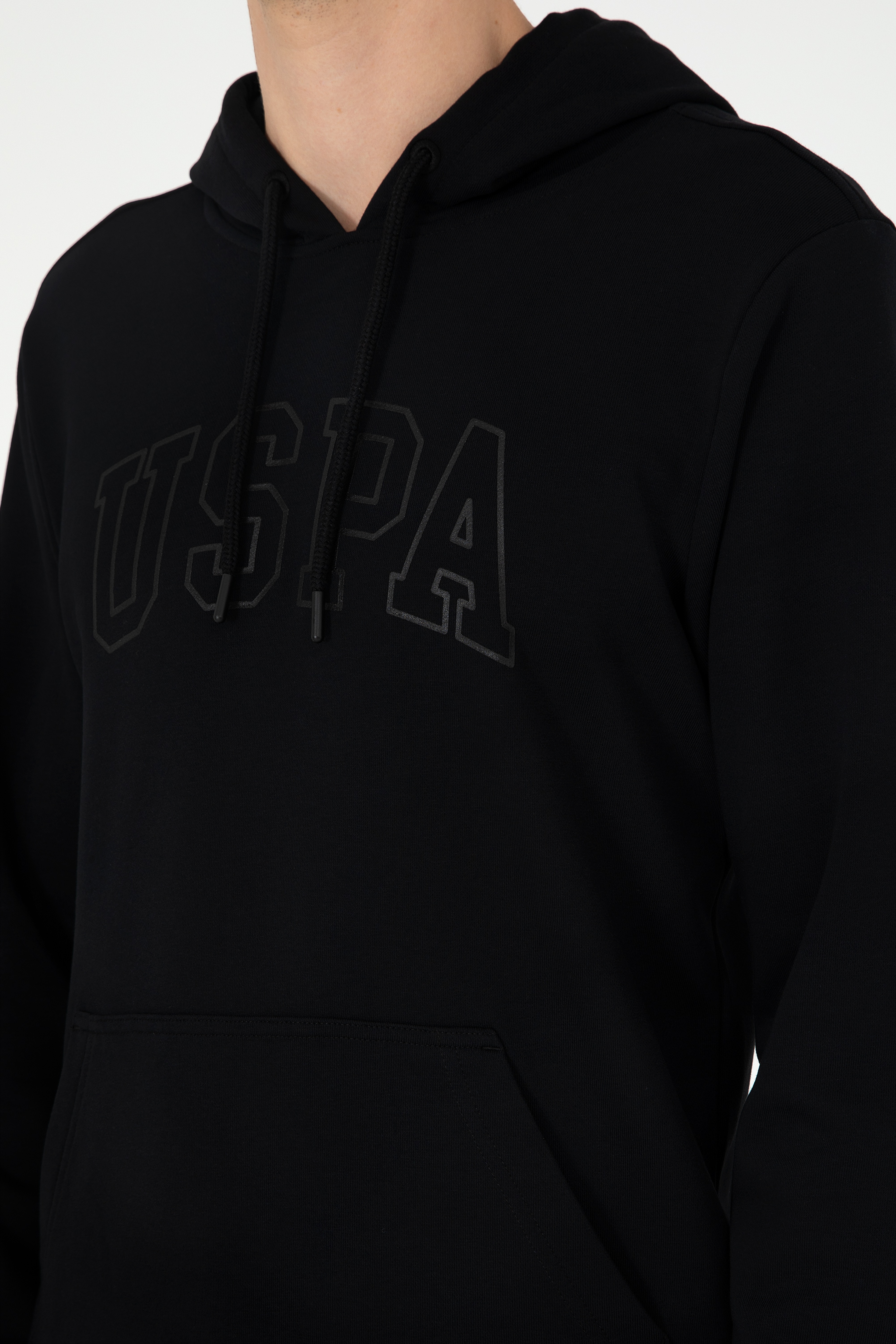 Erkek Siyah Basic Sweatshirt - Image 7