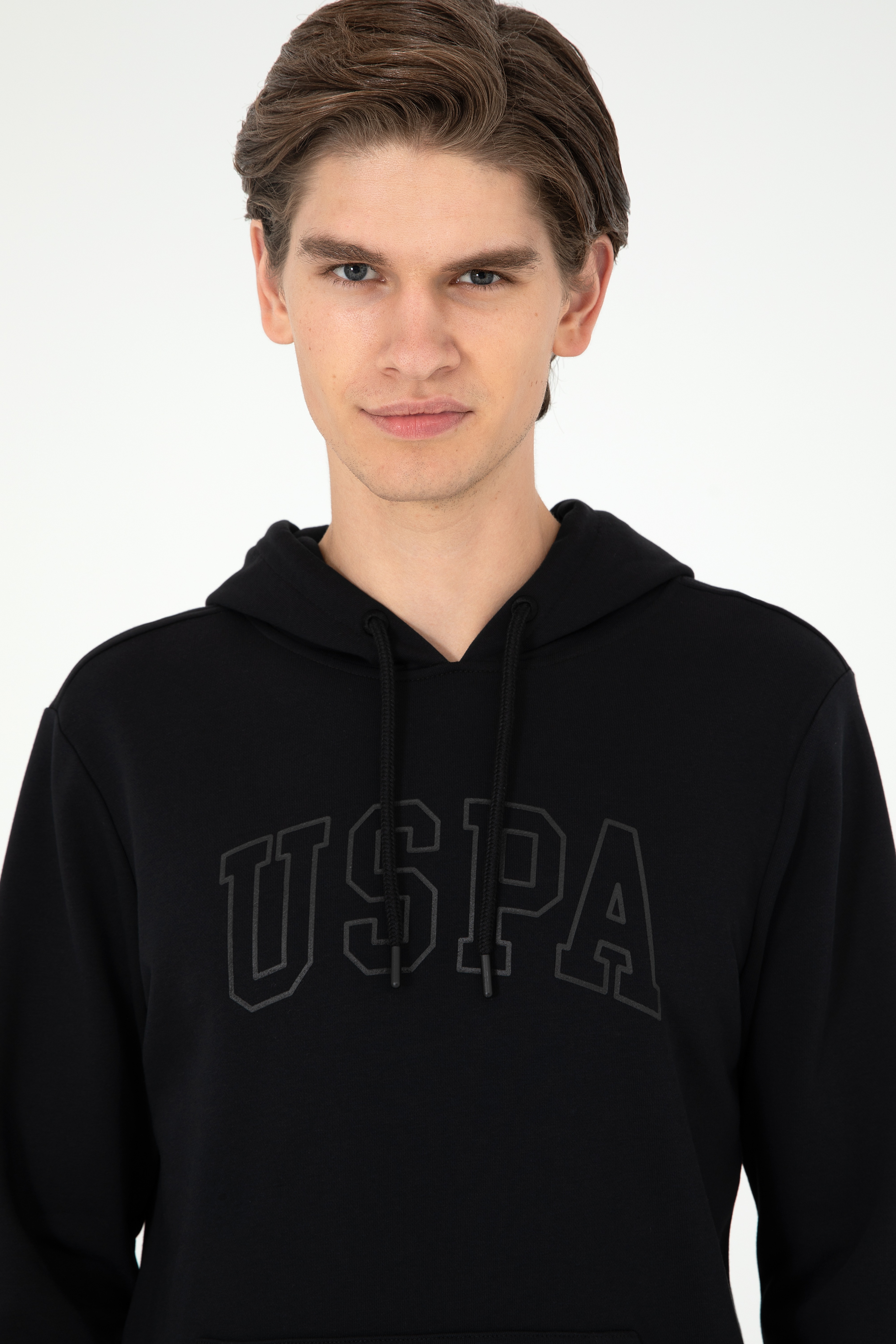 Erkek Siyah Basic Sweatshirt - Image 2