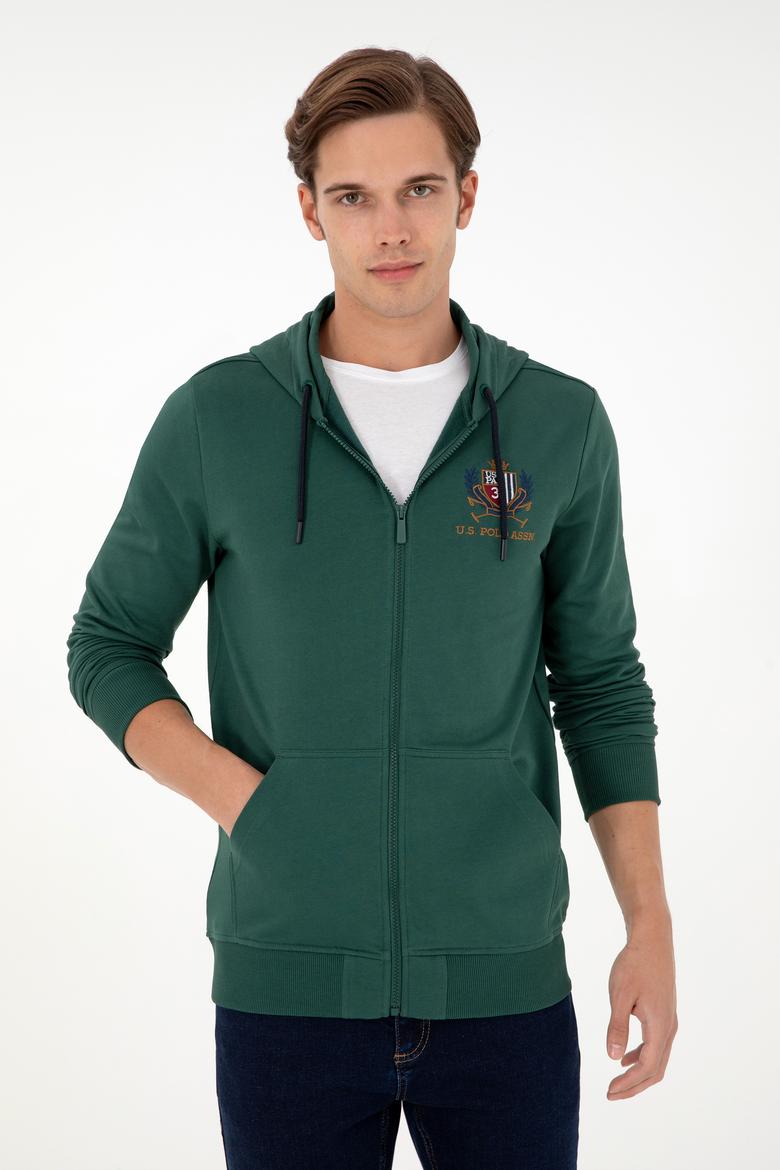 Erkek Koyu Yeşil Örme Hırka - 50293649081