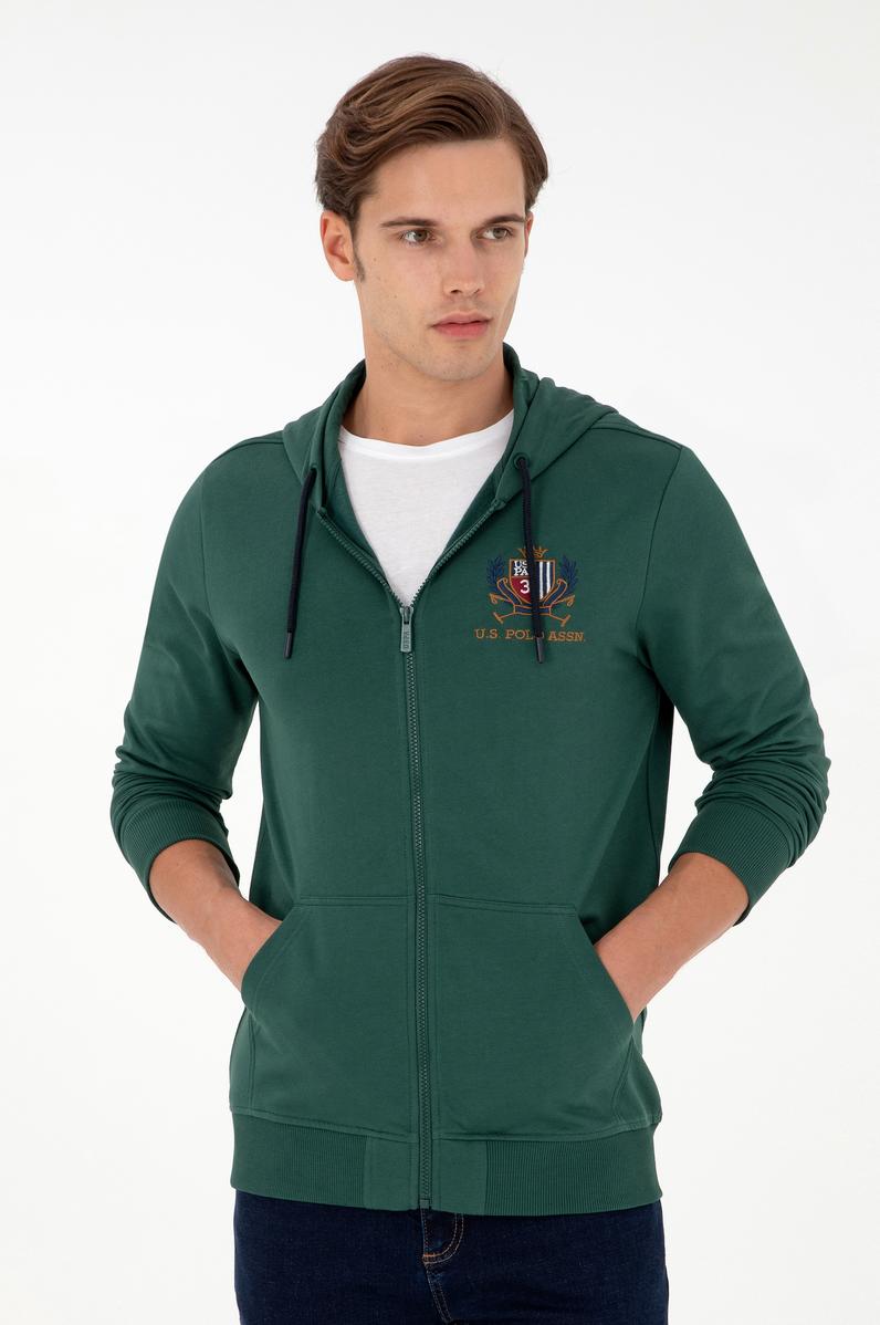 Erkek Koyu Yeşil Örme Hırka