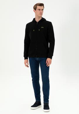 Erkek Siyah Şardonlu Örme Hırka - 50293146029