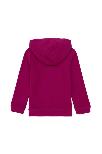 Kız Çocuk Fuşya Kapüşonlu Basic Sweatshirt