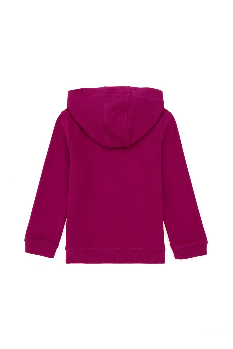 Kız Çocuk Fuşya Kapüşonlu Basic Sweatshirt - 50292507076