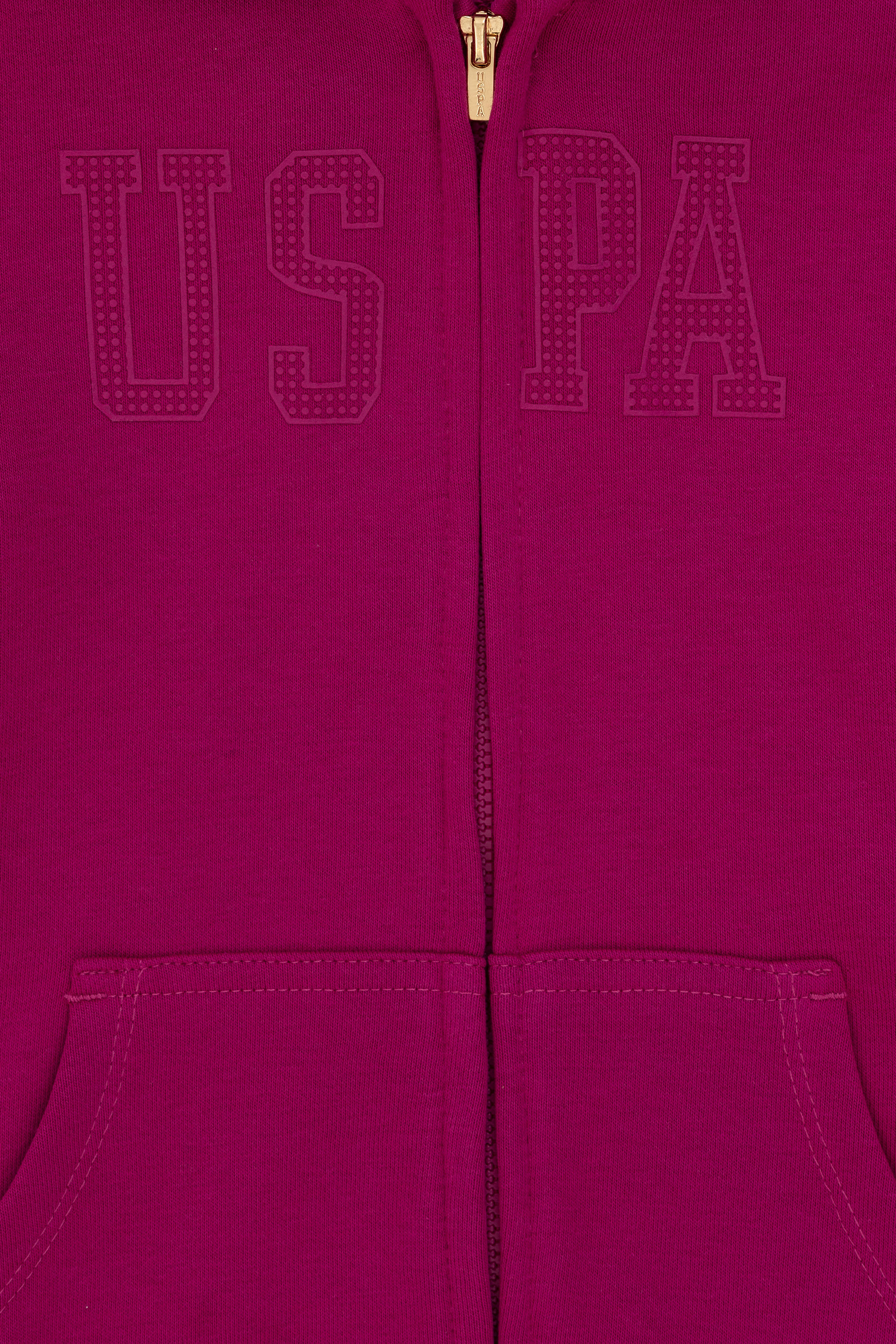 Kız Çocuk Fuşya Kapüşonlu Basic Sweatshirt - Image 3
