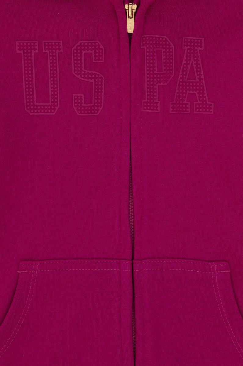 Kız Çocuk Fuşya Kapüşonlu Basic Sweatshirt