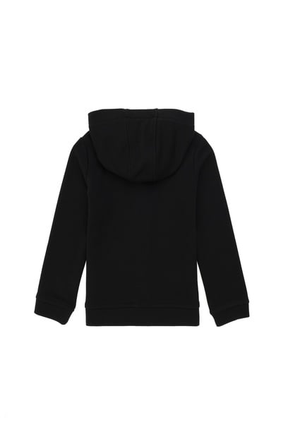 Kız Çocuk Siyah Kapüşonlu Basic Sweatshirt