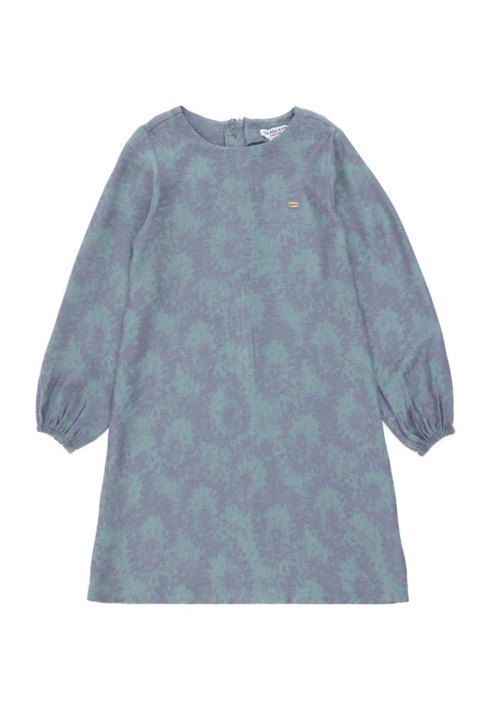 Kız Çocuk Mint Dokuma Elbise