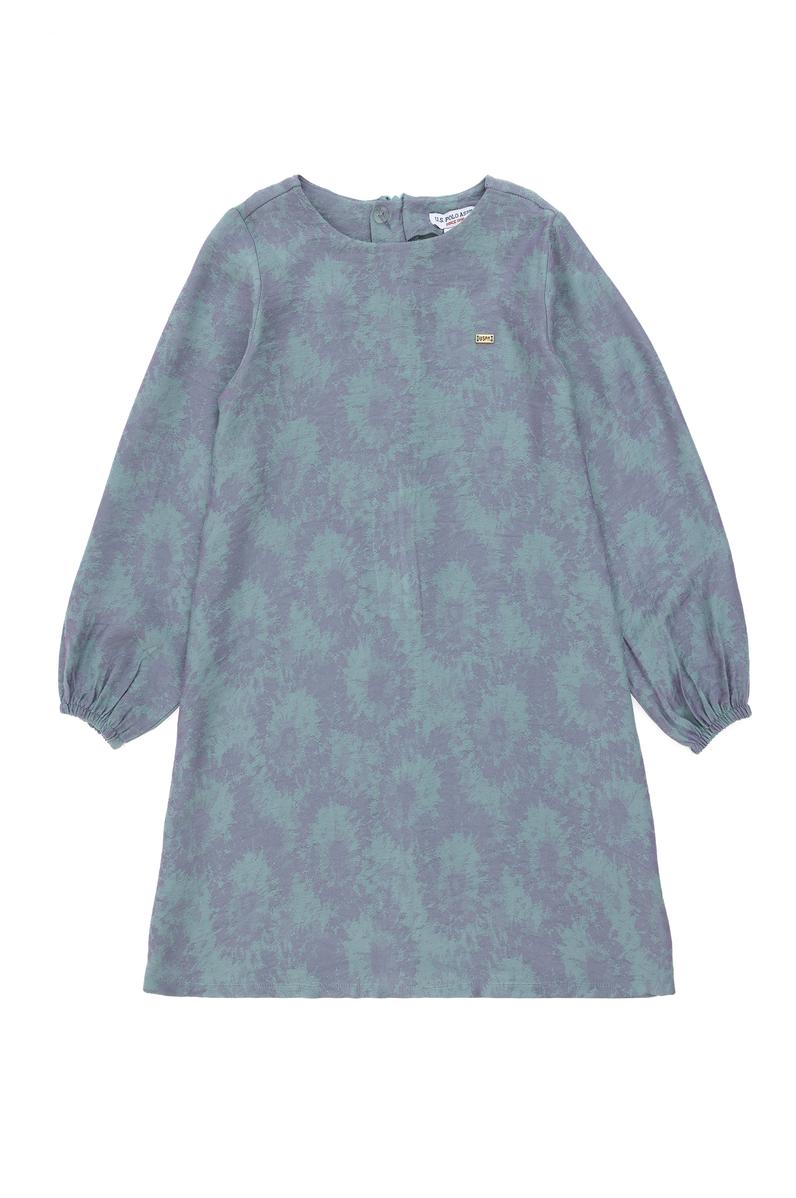 Kız Çocuk Mint Dokuma Elbise