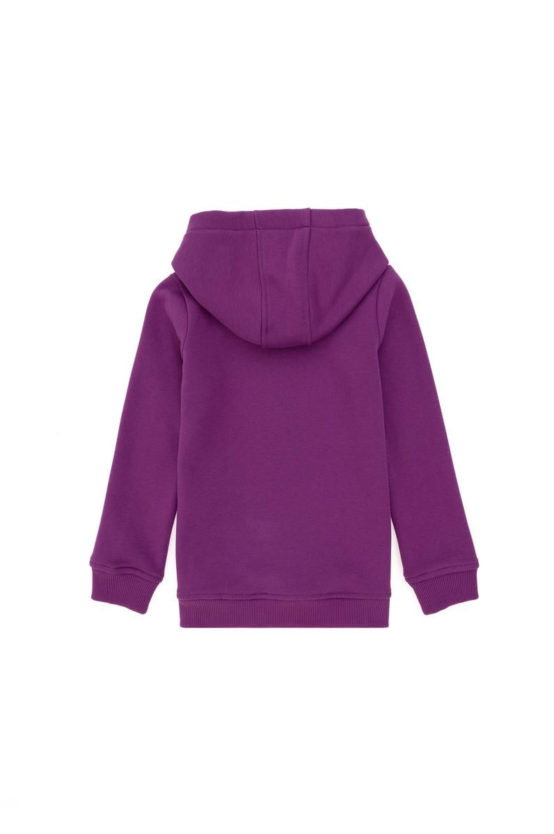 Kız Çocuk Menekşe Kapüşonlu Basic Sweatshirt