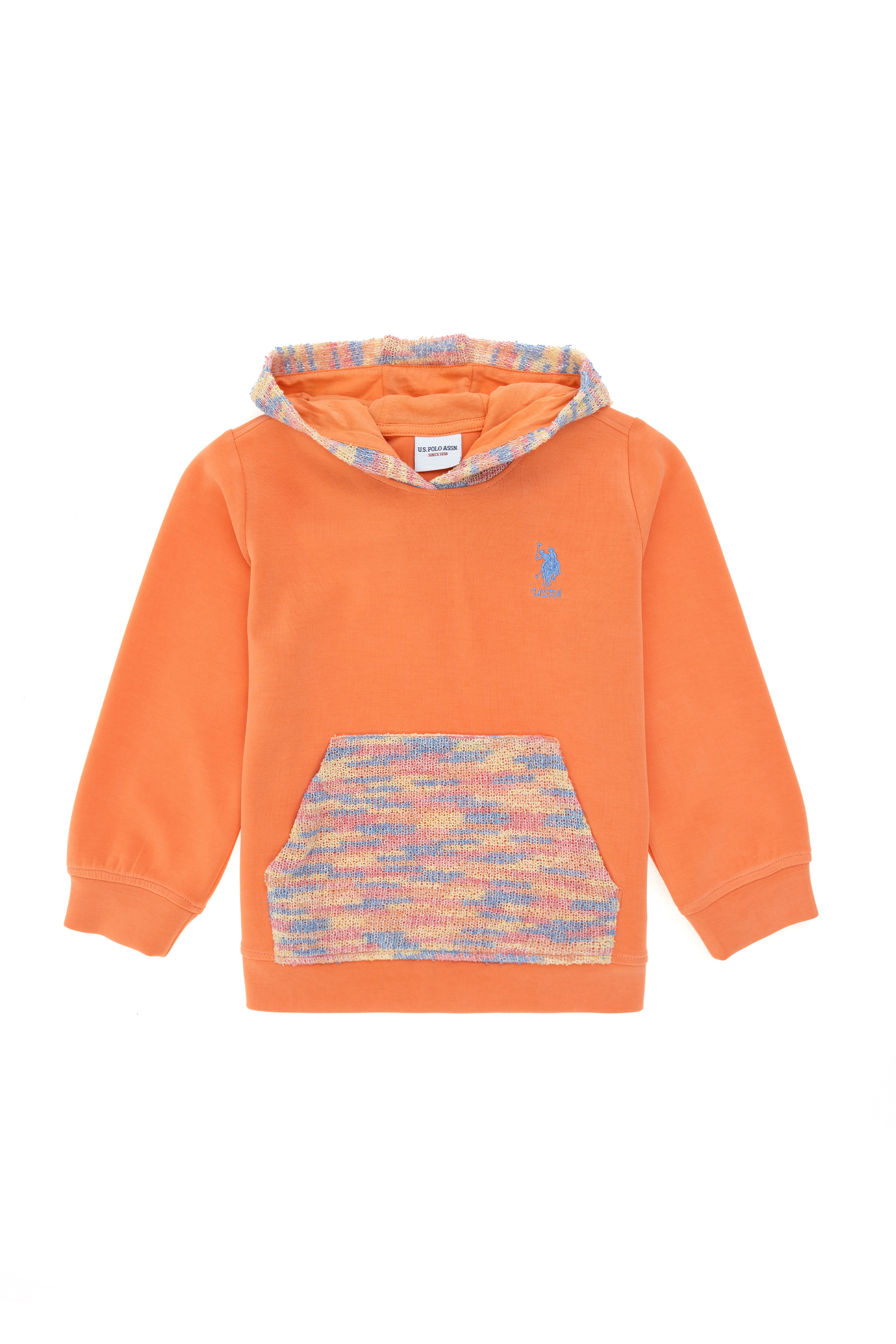 Kız Çocuk Somon Kapüşonlu Sweatshirt - Image 3