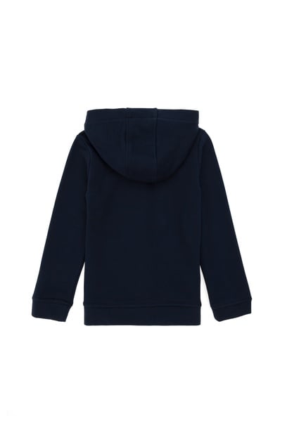 Kız Çocuk Lacivert Kapüşonlu Basic Sweatshirt