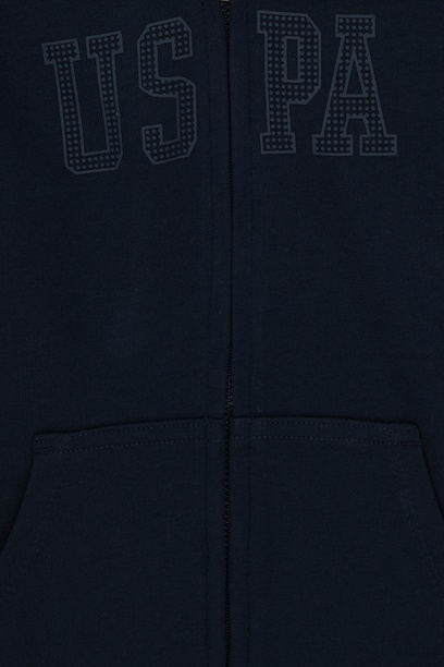 Kız Çocuk Lacivert Kapüşonlu Basic Sweatshirt